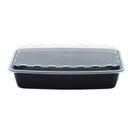 84 Ounce Rectangular Black Container with Clear Lid
