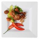 Solid Squares Polystyrene 8 inch White Square Salad Plate