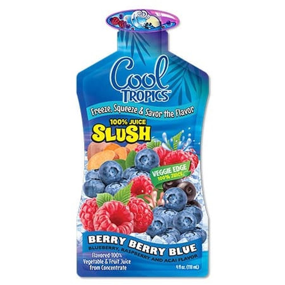Cool Tropics Berry Berry Blue Vegetable 100 Percent Juice Slush, 4 Ounce -- 96 Per Case
