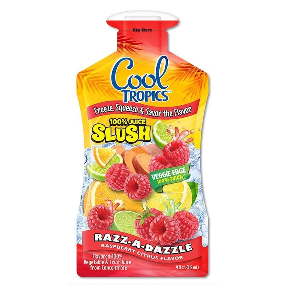 Cool Tropics Vegetable Razz-a-dazzle 100 Percent Juice Slush, 4 Ounce -- 96 Per Case