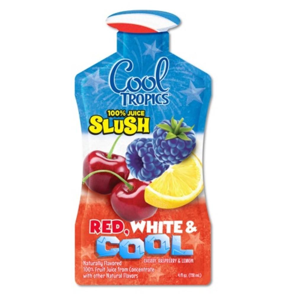Cool Tropics Red White And Cool 100 Percent Juice Slush, 4 Ounce -- 96 Per Case