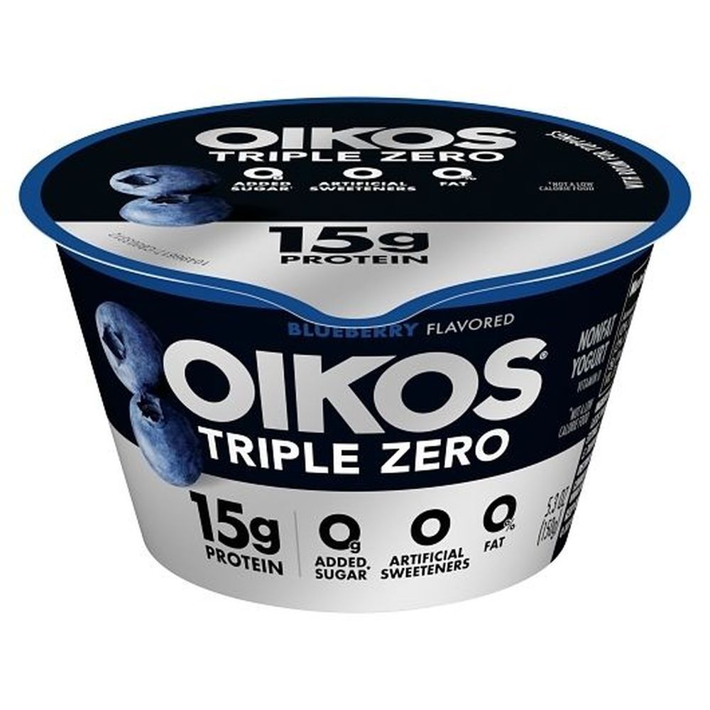 Oikos Triple Zero Blueberry Nonfat Yogurt, 5.3 Ounce -- 12 Per Case