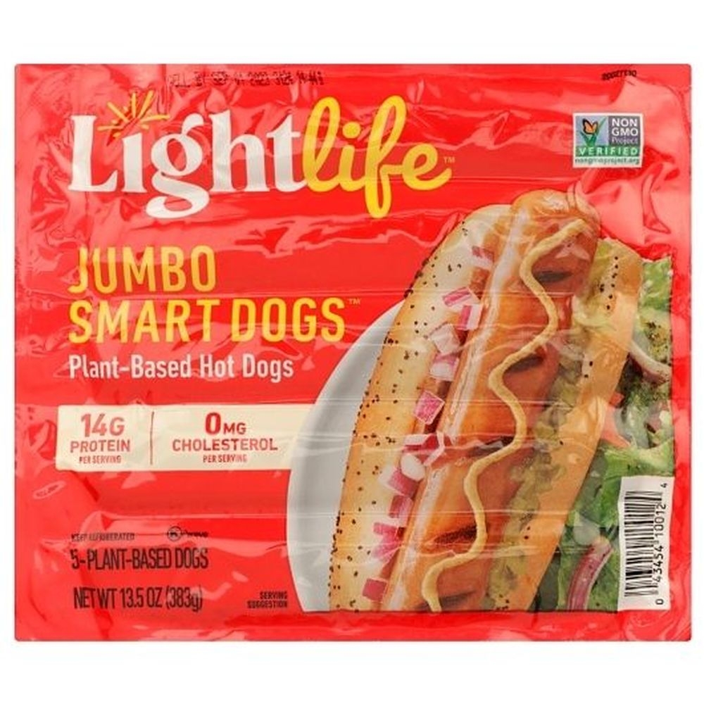 Lightlife Smart Dogs Veggie Hot Dog, 5 count per pack -- 12 per case