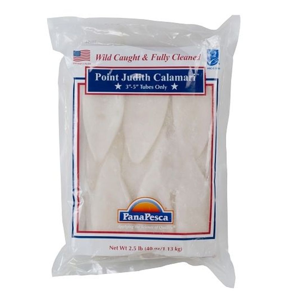 Panapesca 3-5 Inch Wild Caught And Fully Cleaned Point Judith Calamari Tubes, 2.5 Pound -- 4 Per Case