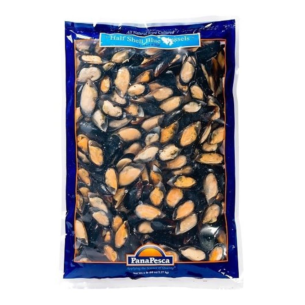 Panapesca 35/45 Half Shell Chilean Mussels, 5 Pound -- 2 Per Case