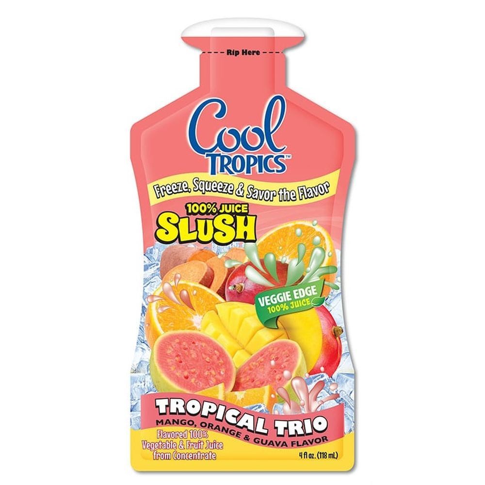 Cool Tropics Tropical Trio 100 Percent Veggie Juice Slush, 4 Ounce -- 96 Per Case