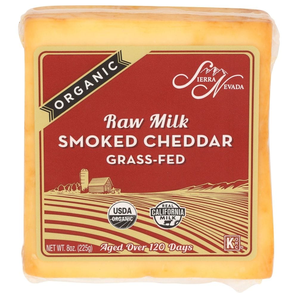 Sierra Nevada Organic Raw Milk Smoked Cheddar Cheese, 8 Ounce -- 12 Per Case