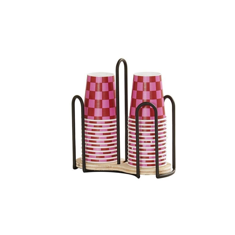 Cal-mil Logan Collection Birch Wood Double Cup And Lid Organizer, 4.5 X 8.5 X 9.25 Inch