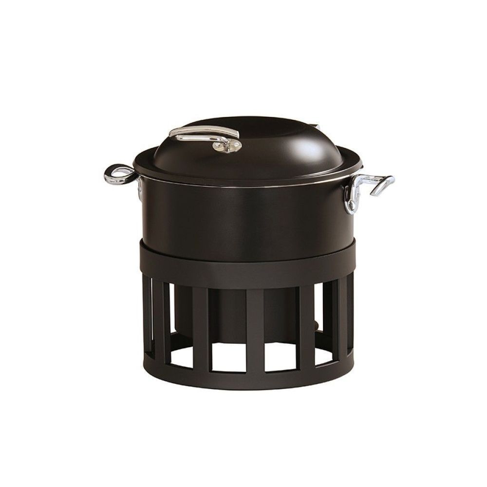 Cal-mil Melrose Collection Black Round Chafer Alternative, 13 X 13 X 7 Inch