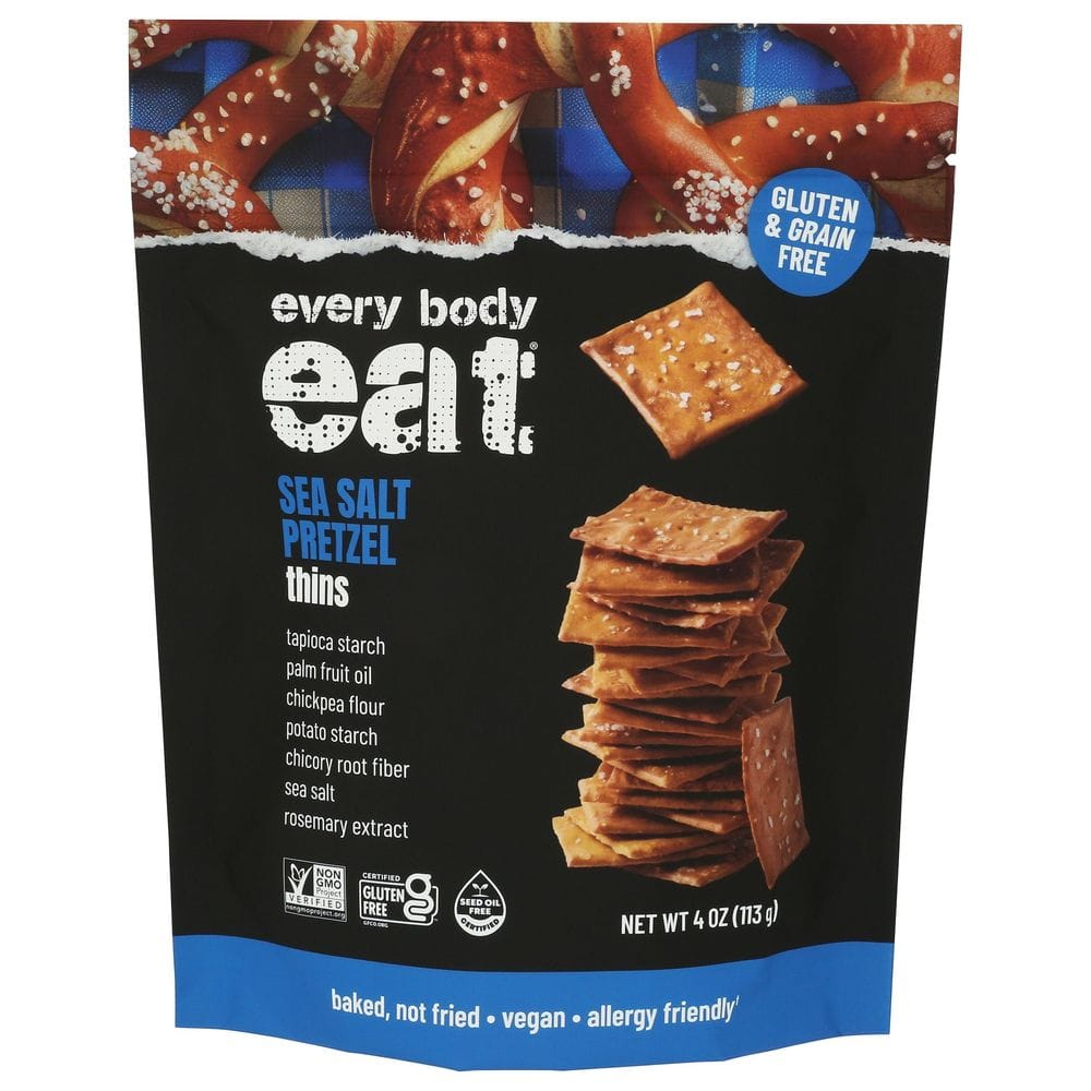 Every Body Eat Sea Salt Pretzel Snack Thins, 4 Ounce -- 6 Per Case