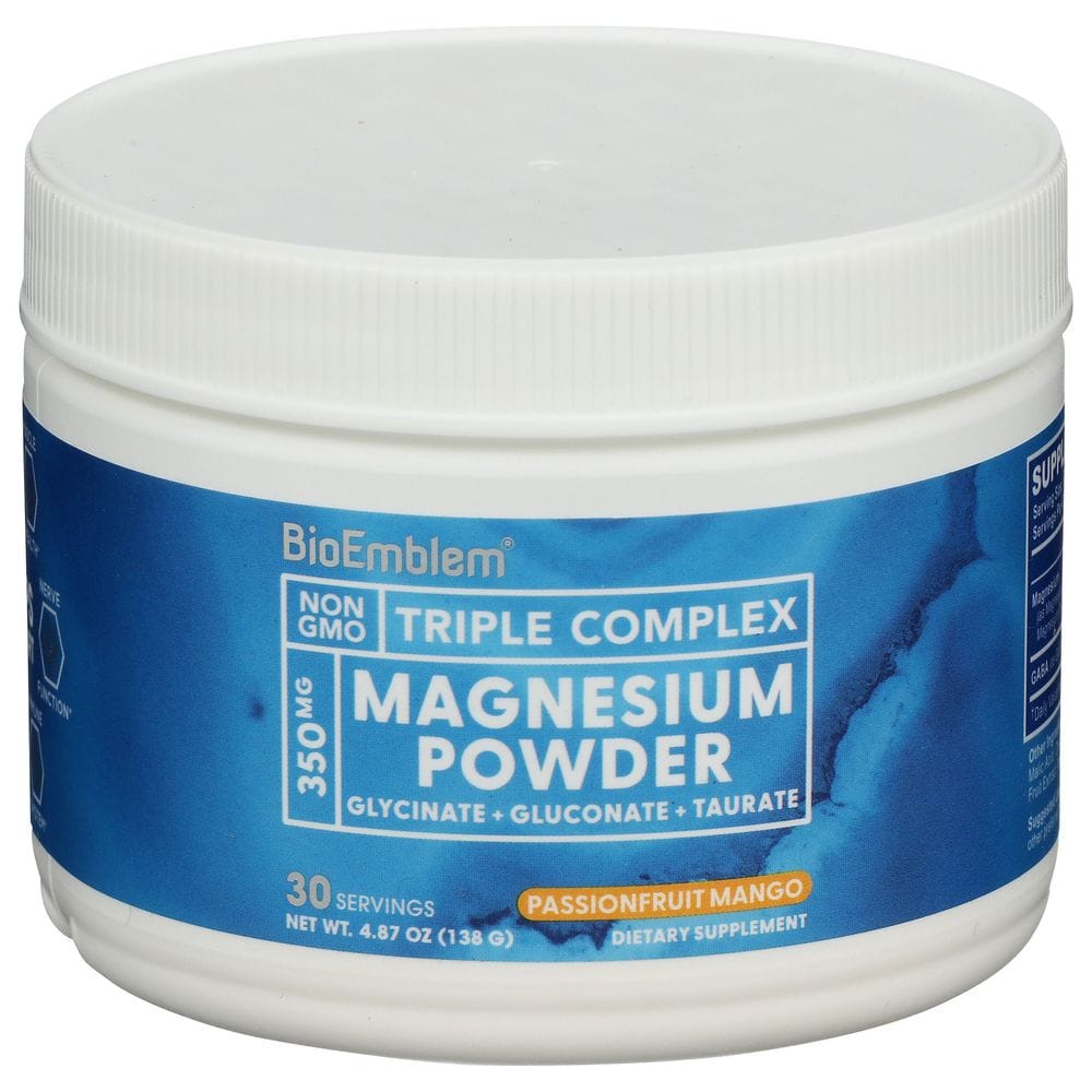 Bioemblem 350 Mg Passionfruit Mango Triple Complex Magnesium Powder, 4.87 Ounce