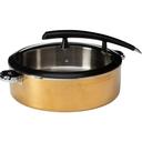 Rondeau Buffet Server Round Hammered Gold Pot with Food Pan
