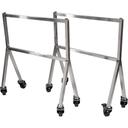 Modulite Stainless Steel Table Leg 2 Piece Set with 4-3 inch Wheels