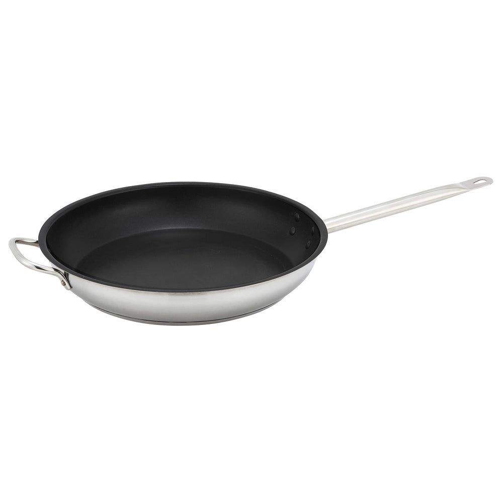 Winco 18/8 Stainless Steel Fry Pan With Non Stick Coating, 12 1/2 X 2 Inch