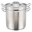 Winco Stainless Steel Double Boiler with Cover, 20 Quart -- 1 set.