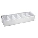 Winco Stainless Steel 6 Compartment Condiment Dispenser, 18.25 inch Length.