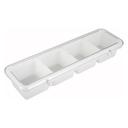 Winco Plastic White 4 Compartment Bar Caddy, 18 x 5 x 3 inch -- 1 set.