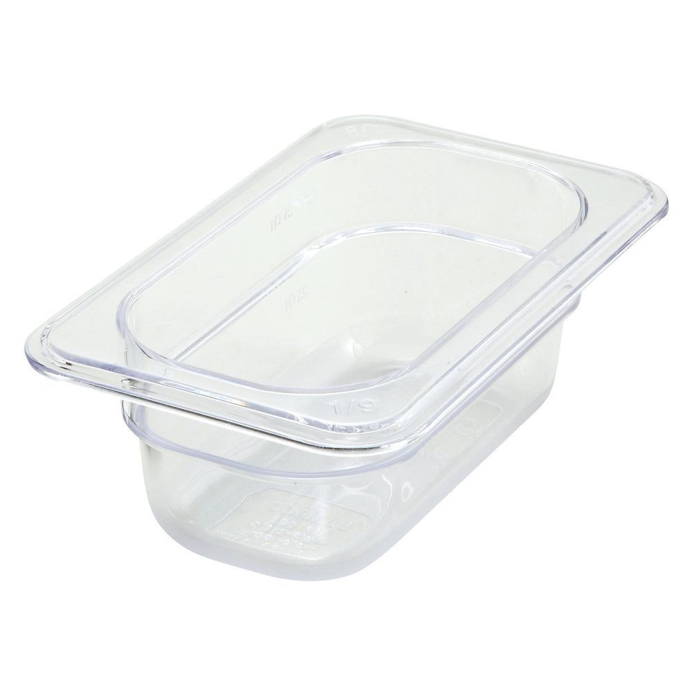 Winco Polycarbonate Rectangle Ninth Size Food Pan, 2.5 Inch -- 12 Per Case