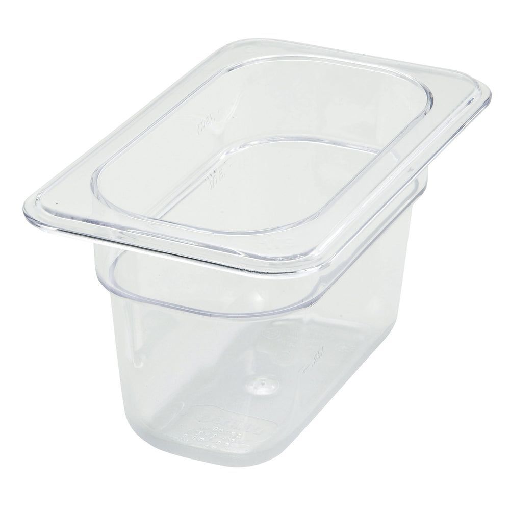 Winco Polycarbonate Rectangle Ninth Size Food Pan, 3.5 Inch Depth -- 12 Per Case