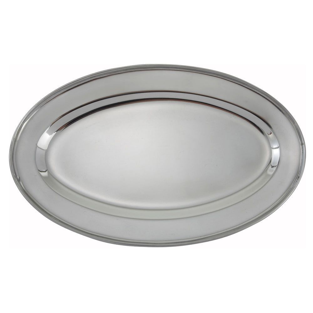 Winco 18/8 Stainless Steel Oval Platter, 14 X 8 3/4 Inch