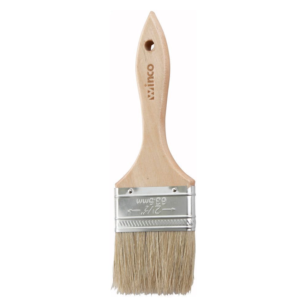 Winco Flat Pastry/basting Brush With Wooden Handle Metal Ferrule, 3 X 0.5 X 9.63 Inch