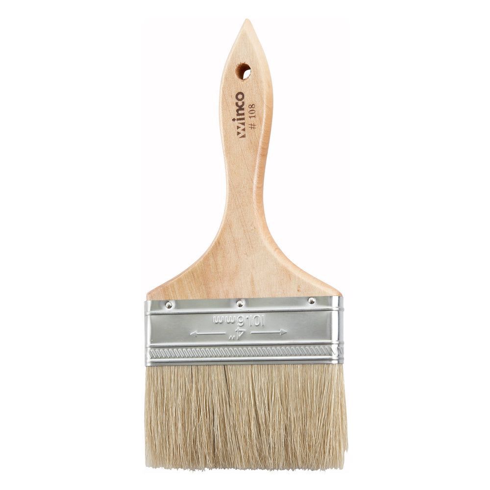 Winco Flat Pastry/basting Brush With Wooden Handle Metal Ferrule, 4.63 X 0.63 X 10.38 Inch