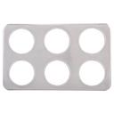 Winco Stainless Steel Adaptor Plate Only with Six 4 3/4 Inset Holes.