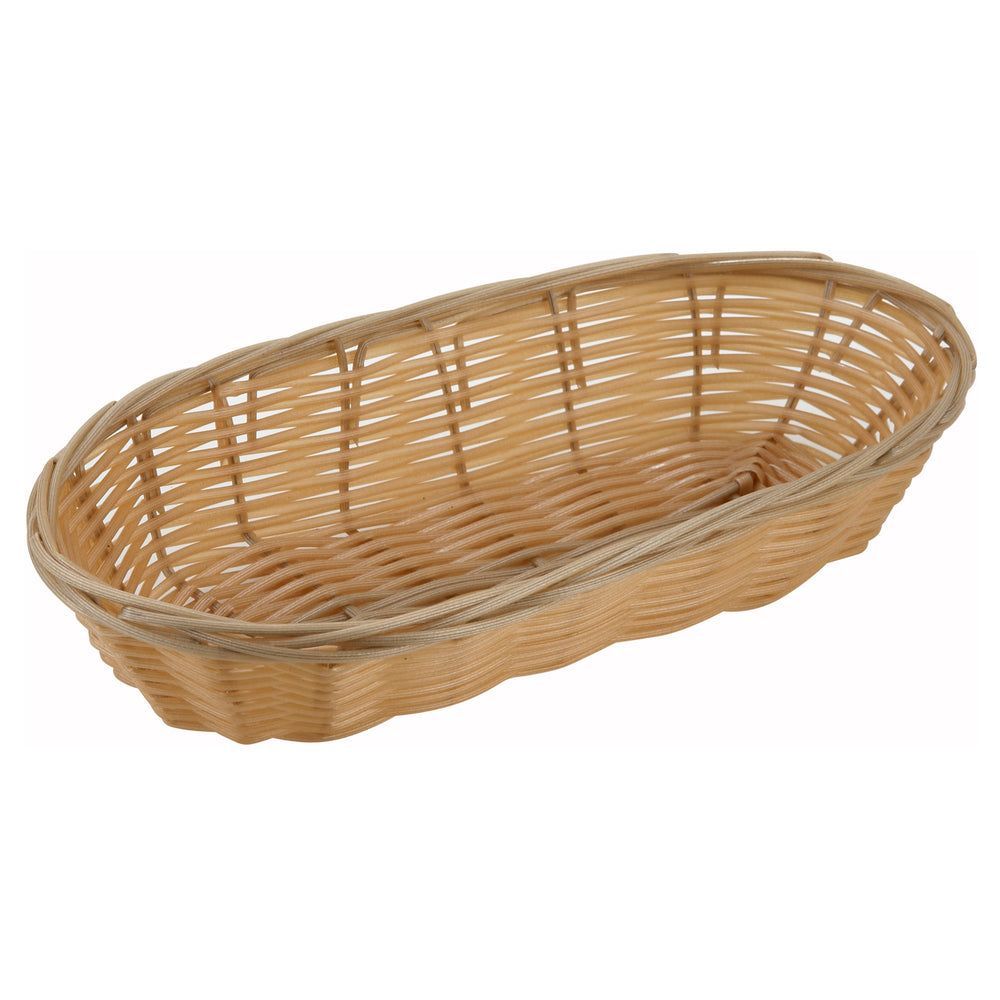 Winco Tan Poly Long Oval Woven Basket, 9 X 4 1/4 X 2 Inch -- 12 Per Case