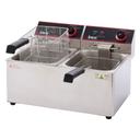 Winco Electric Twin Well Deep Fryer, 32 Pound Capacity.