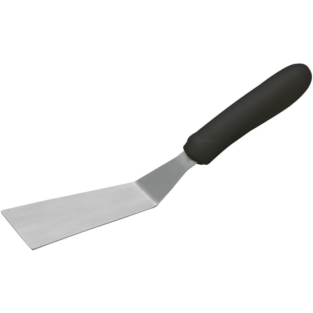 Winco Stainless Steel Satin Finish Offset Grill Spatula With Black Polypropylene Handle, 4 1/4 X 2 3/16 Inch Blade -- 12 Per Case