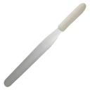 Winco Stainless Steel Bakery Spatula with White Polypropylene Handle, 10 x 1 3/8 inch Blade -- 12 per case.