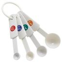 Winco Plastic 4 Piece White Measuring Spoon Set -- 12 set per case.