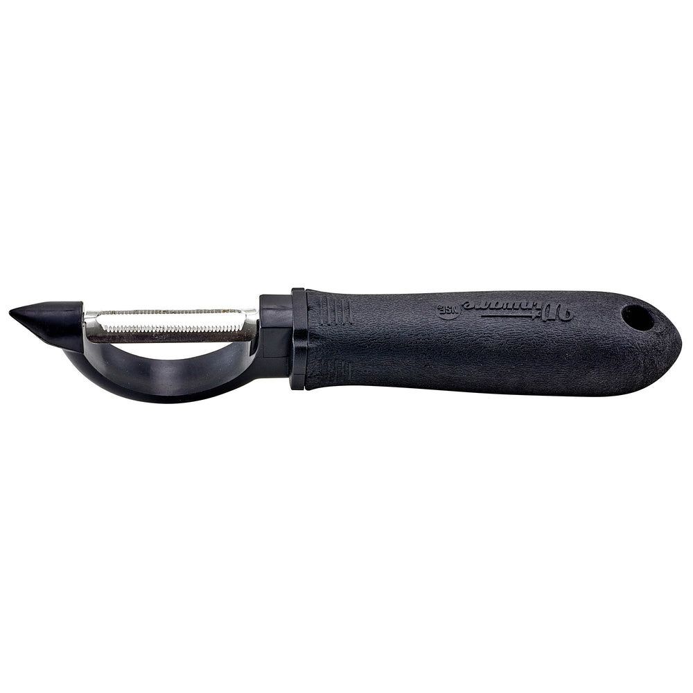 Winco Stainless Steel Straight Peeler With Serrated Edge And Soft Grip Handle, 7.5 X 1.44 X 1.25 Inch -- 12 Per Case