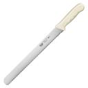 Winco Stal Wavy Edge Bread Slicer Knife with White Polypropylene Handle, 12 inch -- 6 per case.