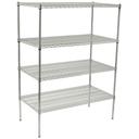 Winco Chrome Plated 4 Tier Wire Shelving Set, 24 x 48 x 72 inch -- 1 set.