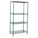 Winco Epoxy Coated 4 Tier Wire Shelving Set, 18 x 36 x 72 inch -- 1 set.