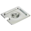 Winco 18/8 Stainless Steel Slotted Cover Only - for 1/6-Size Steam Table Pan.