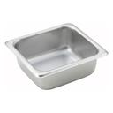Winco 18/8 Stainless Steel Standard Weight Regular 1/6 Size Steam Table Pan, 2 1/2 inch.