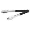 Winco Stainless Steel Heavy Duty Utility Tong with Black Plastic Handle, 12 inch -- 12 per case.