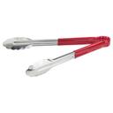 Winco Stainless Steel Heavy Duty Utility Tong with Red Plastic Handle, 12 inch -- 12 per case.