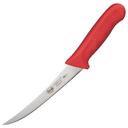 Winco Stal Curved Boning Knife with Red Polypropylene Handle, 6 inch -- 6 per case.