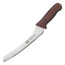 Winco Stal Offset Bread Knife with Brown Polypropylene Handle, 9 inch -- 6 per case.