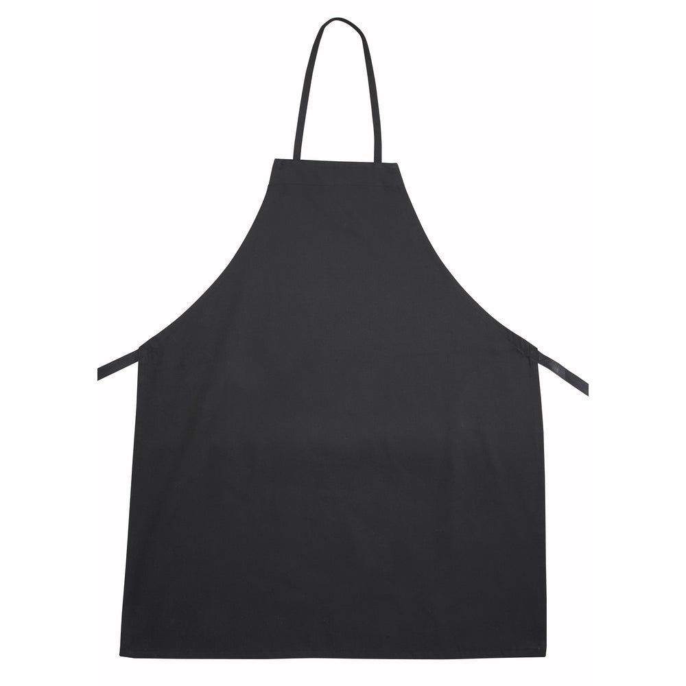 Winco Cotton/poly Blend Black Full-length Bib Apron With No Pockets, 33 X 26 Inch