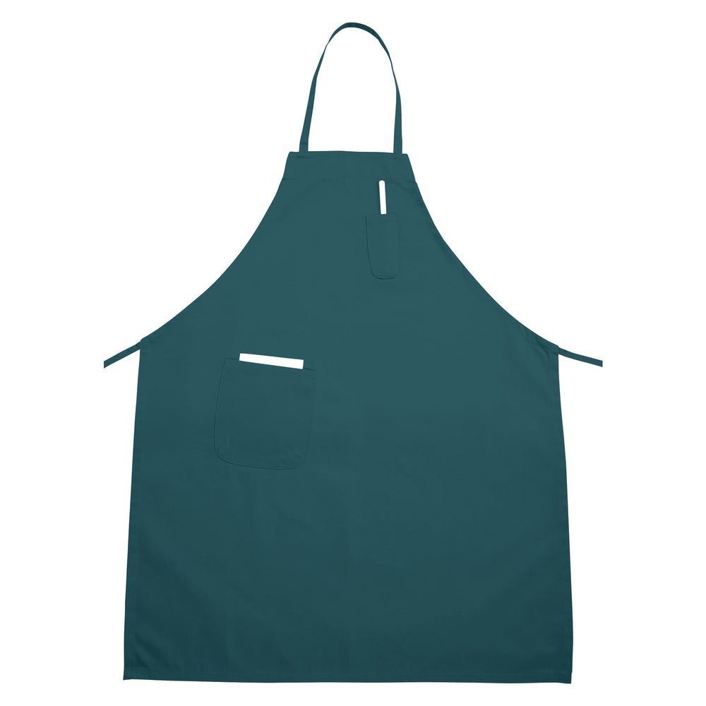 Winco Cotton/poly Blend Green Full-length Bib Apron With Pocket, 33 X 26 Inch