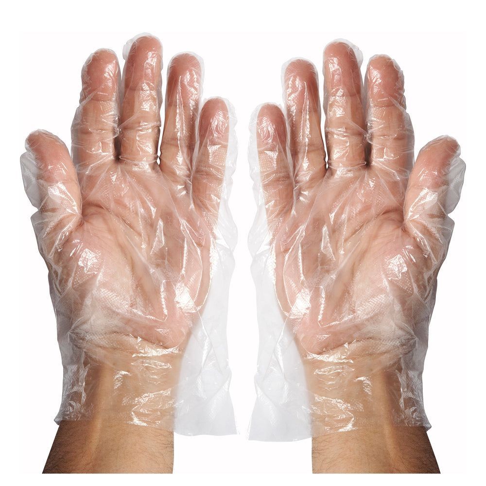 Winco Polyethylene Textured Large Multi-purpose Disposable Gloves, 500 Count -- 10 Per Case