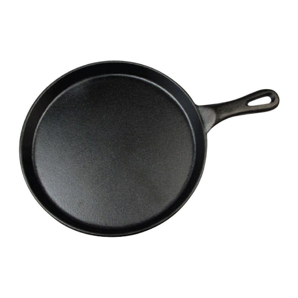 Winco Black Coating Cast Iron Round Grill Pan, 10 Inch