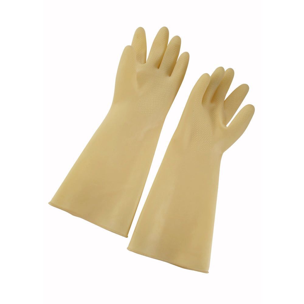 Winco Yellow Natural Latex Small Gloves, 8 1/2 X 16 Inch