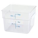 Winco Polycarbonate Square Clear Food Storage Container, 12 Quart.