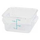 Winco Polycarbonate Square Clear Food Storage Container, 2 Quart.