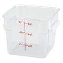 Winco Polycarbonate Square Clear Food Storage Container, 6 Quart.
